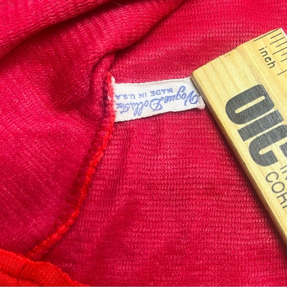 vintage vogue dolls clothes red doll long sleeve top lace trim made in usa - Picture 6 of 8